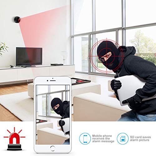 1080P HD Mini WiFi Camera for Home Office Included Sound Detector and Night Vision.