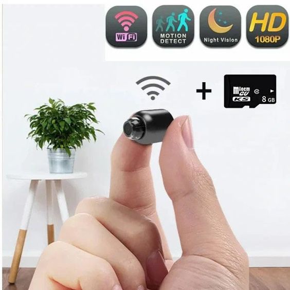 1080P HD Mini WiFi Camera for Home Office Included Sound Detector and Night Vision.