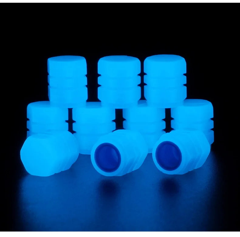 Universal Fluorescent Light Night Glowing Tire Valve Caps For Cars Bikes By cycles