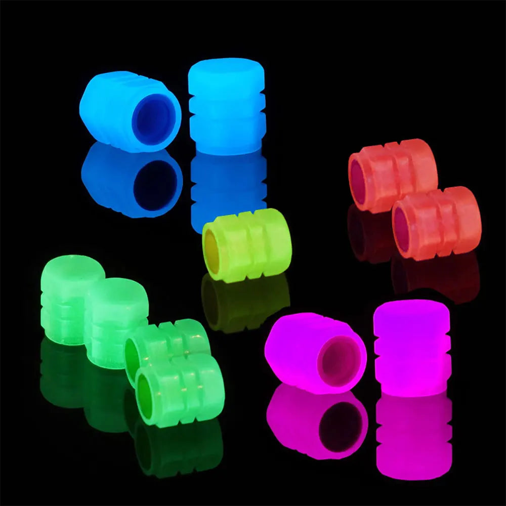 Universal Fluorescent Light Night Glowing Tire Valve Caps For Cars Bikes By cycles