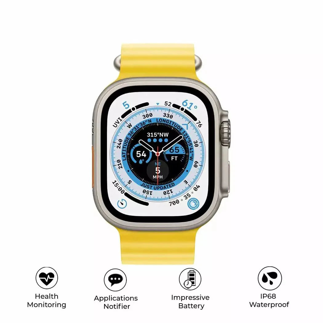 WATERPROOF ULTRA SMART WATCH WITH 7 STRAPS & 2.1 INCH FULL HD SCREEN